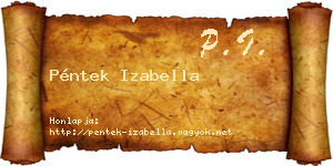 Péntek Izabella névjegykártya
